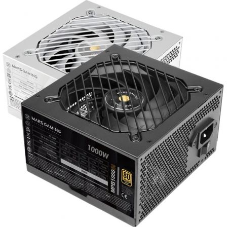 Mars Gaming MPB1000SI Fuente de Alimentación 1000W ATX 80 Plus Gold, Extreme Silence, Ventilador 120mm, AI2-RPM, DC-DC, Cables Planos, 7 Años Garantía Mars Gaming MPB1000SI Fuente de Alimentación 1000W ATX 80 Plus Gold, Extreme Silence, Ventilador 120mm, AI2-RPM, DC-DC, Cables Planos, 7 Años Garantía
